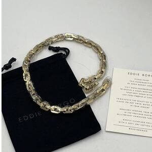 Eddie Borgo 12K Gold Plated Supra Link Polished Collar Chain Necklace New